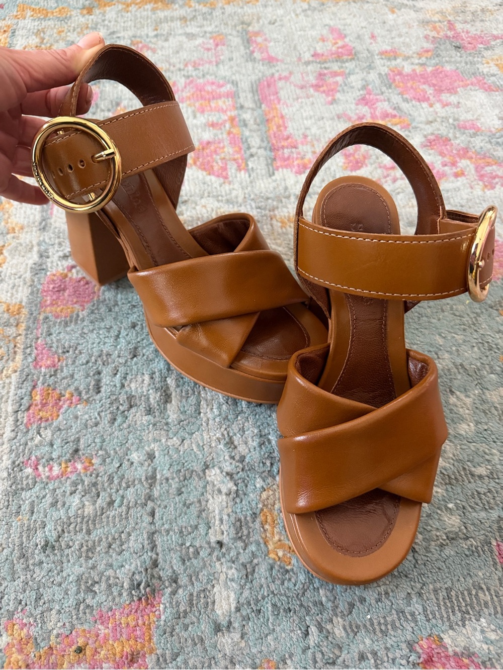 See by Chloe Lyna Tan Platform Sandals EUC size 37 - Picture 2 of 8